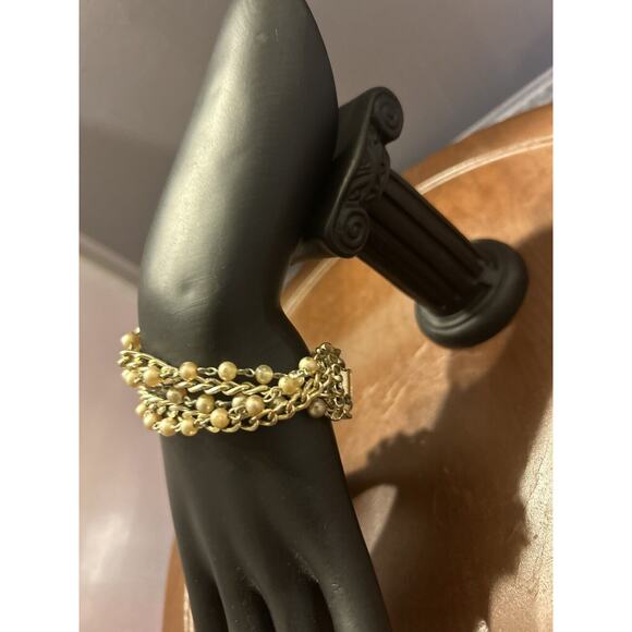 Vintage Multi Strand‎ Bracelet Statement Signed STAR - Picture 2 of 7